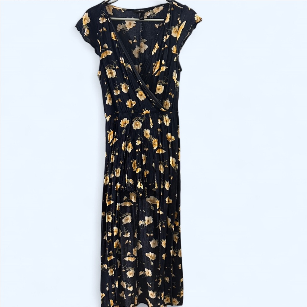 Floral Dark Blue Women's Romper with Train